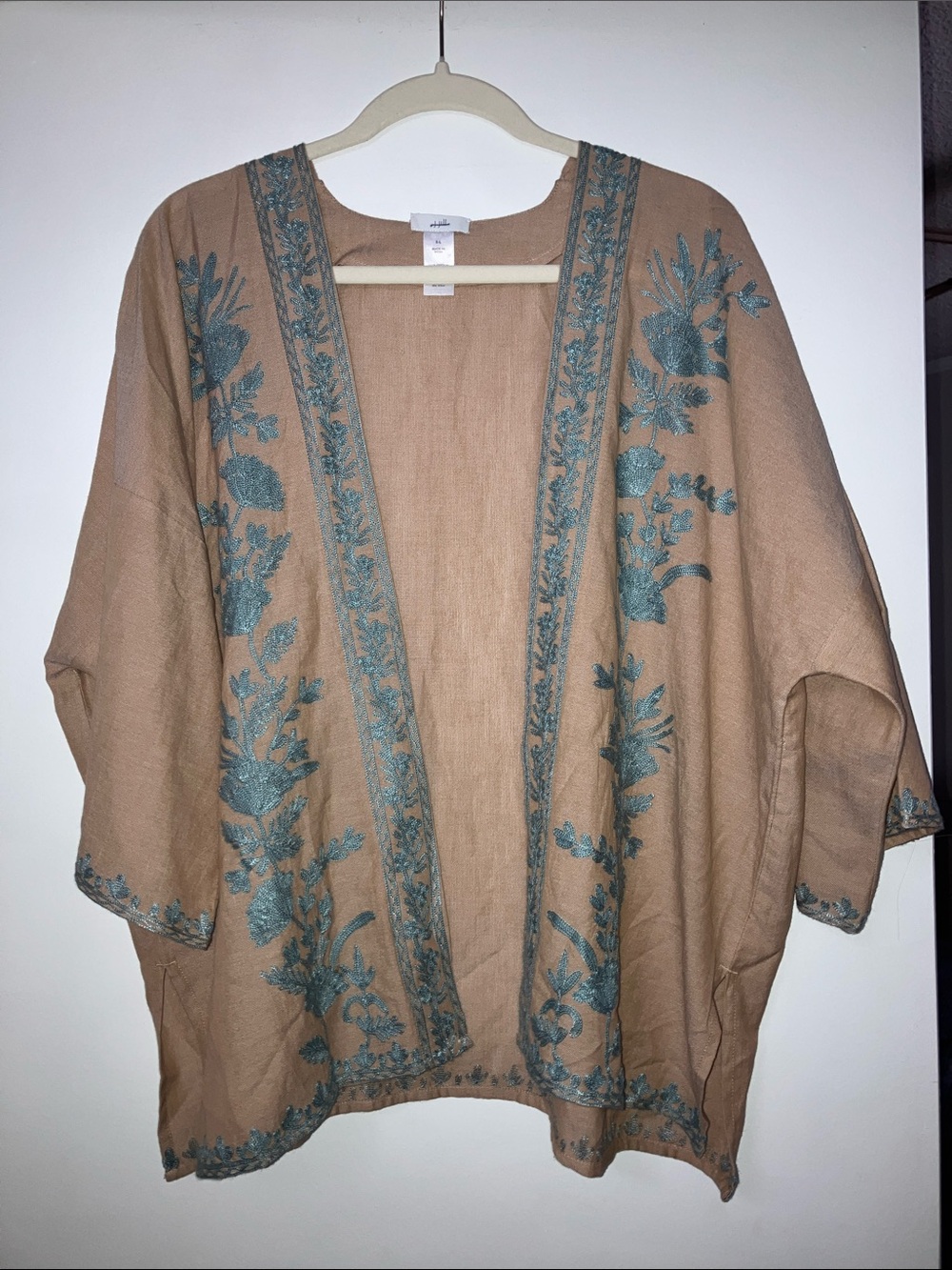 J. Jill Embroidered
Cotton Kimono Topper
Women's Size S- L Blue Floral flaw